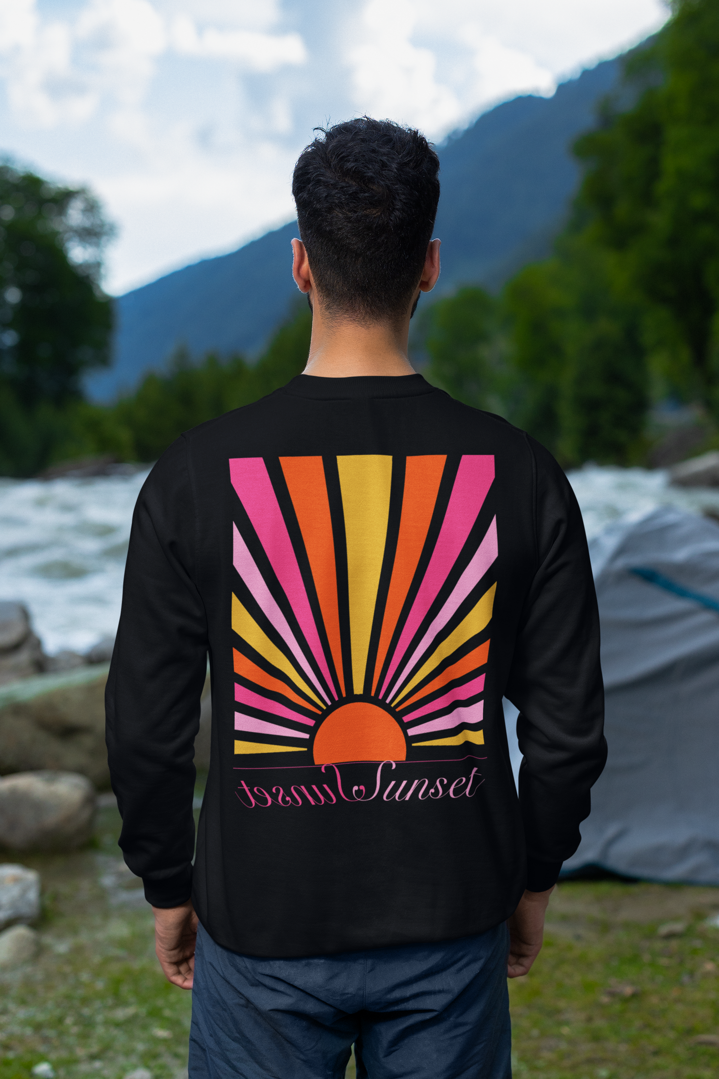 Sunset print achter