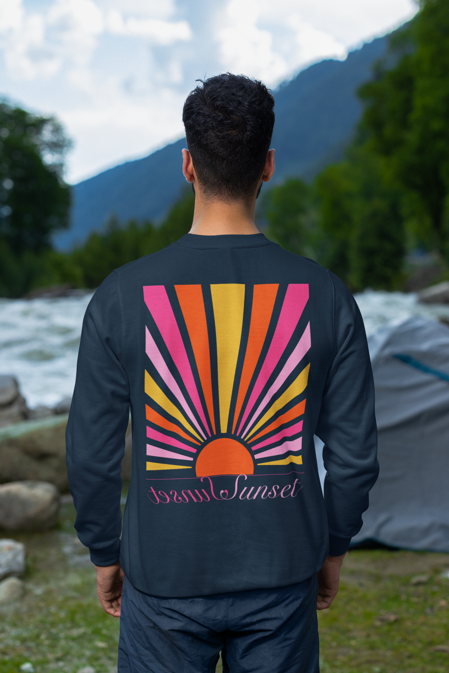 Sunset print achter