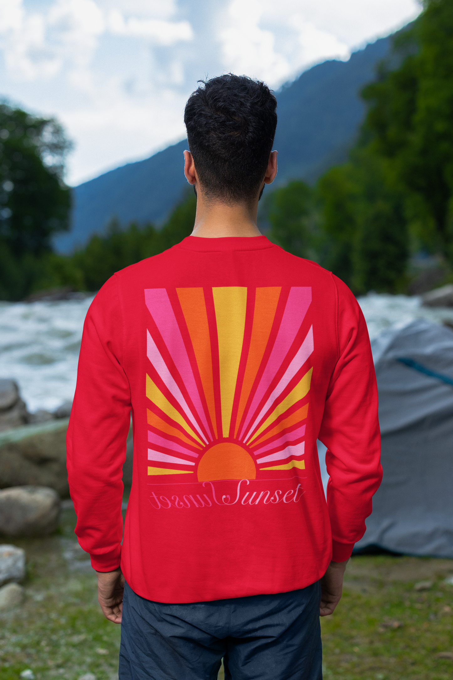 Sunset print achter