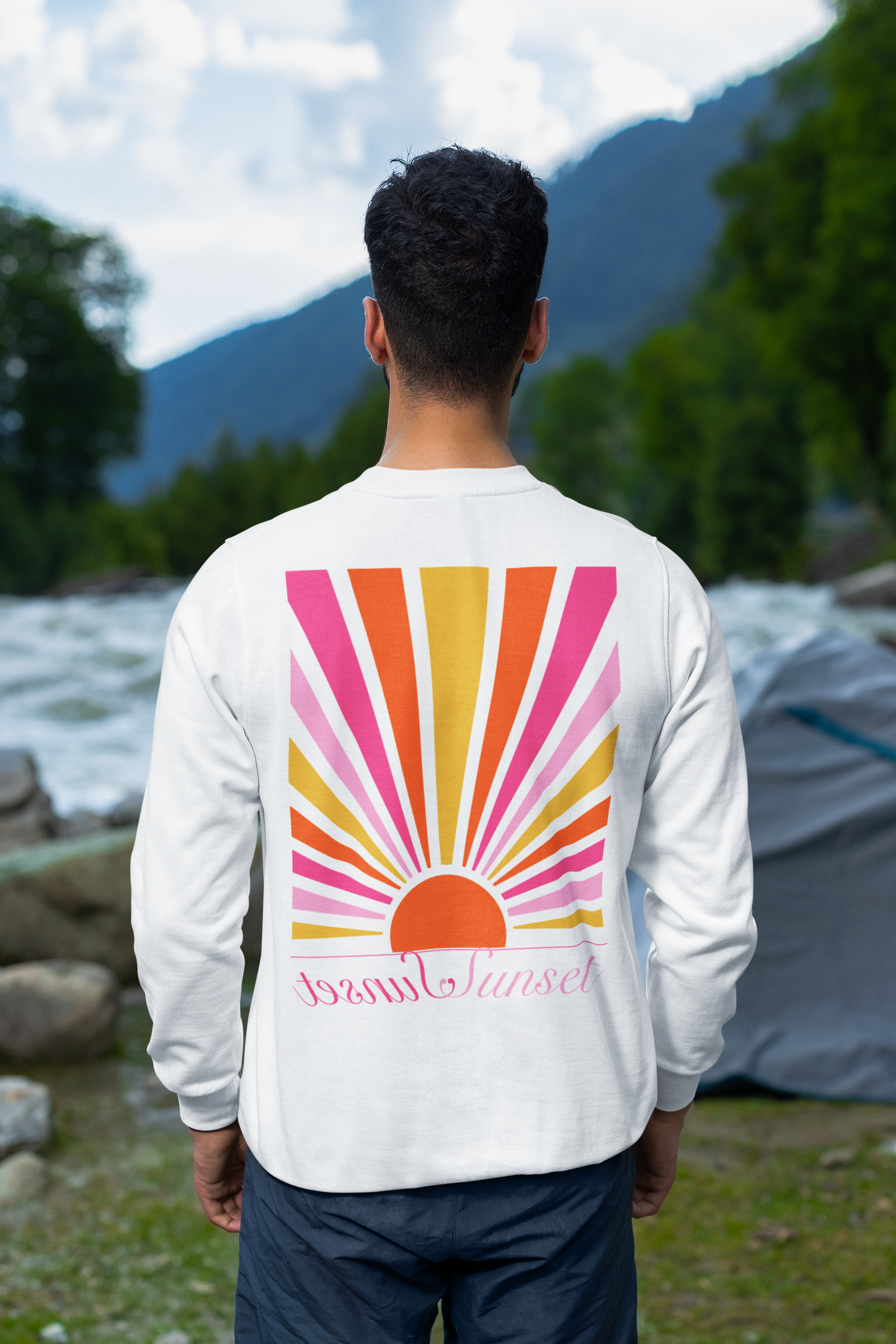 Sunset print achter