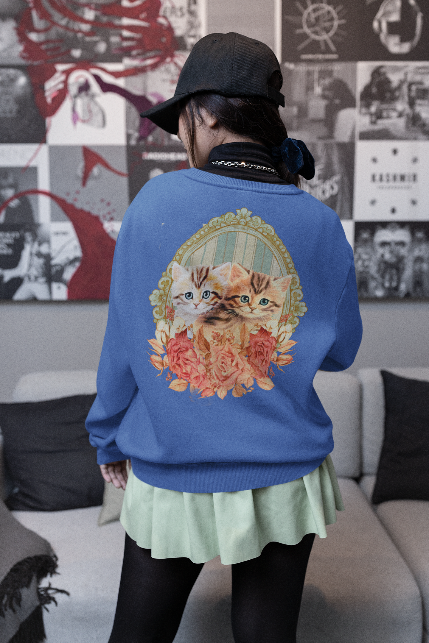 Vintage Kitten print achter