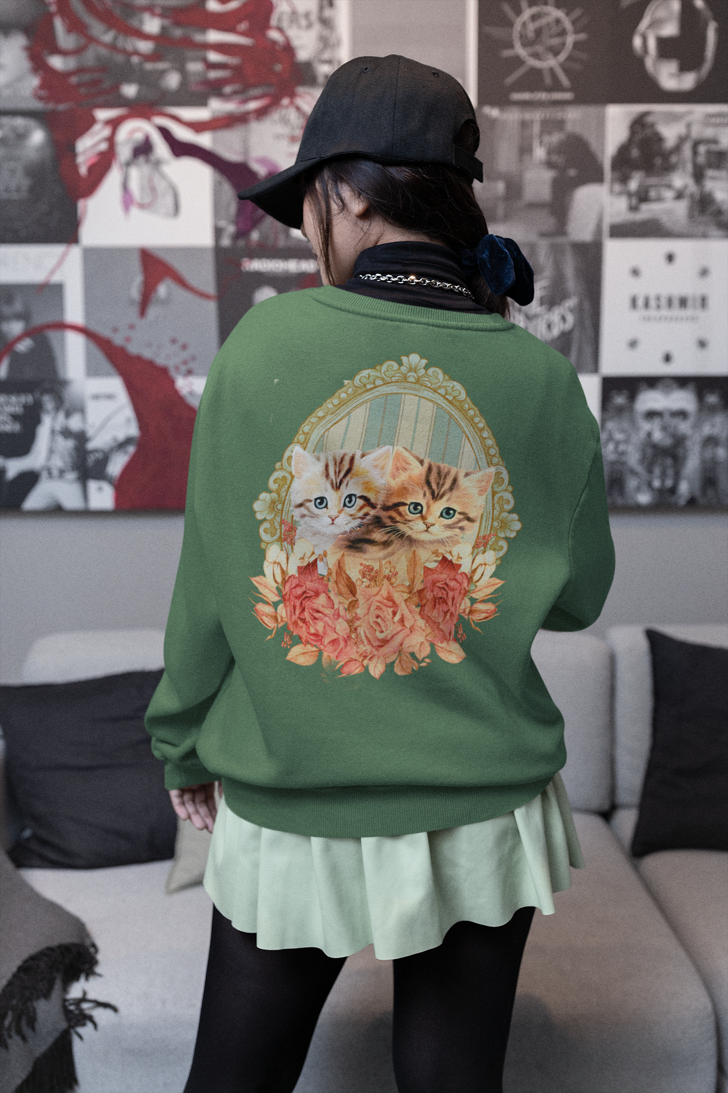 Vintage Kitten print achter