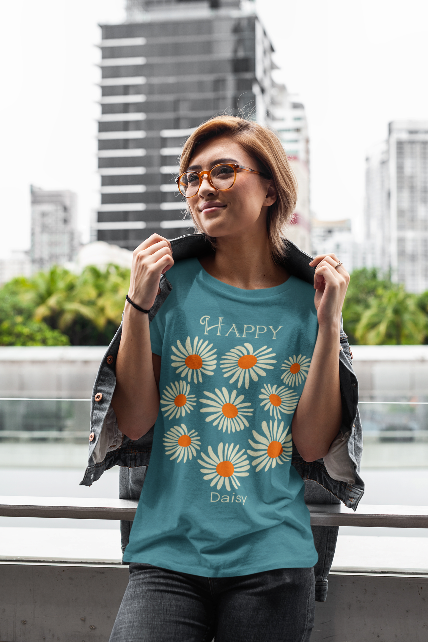Happy daisies print voor