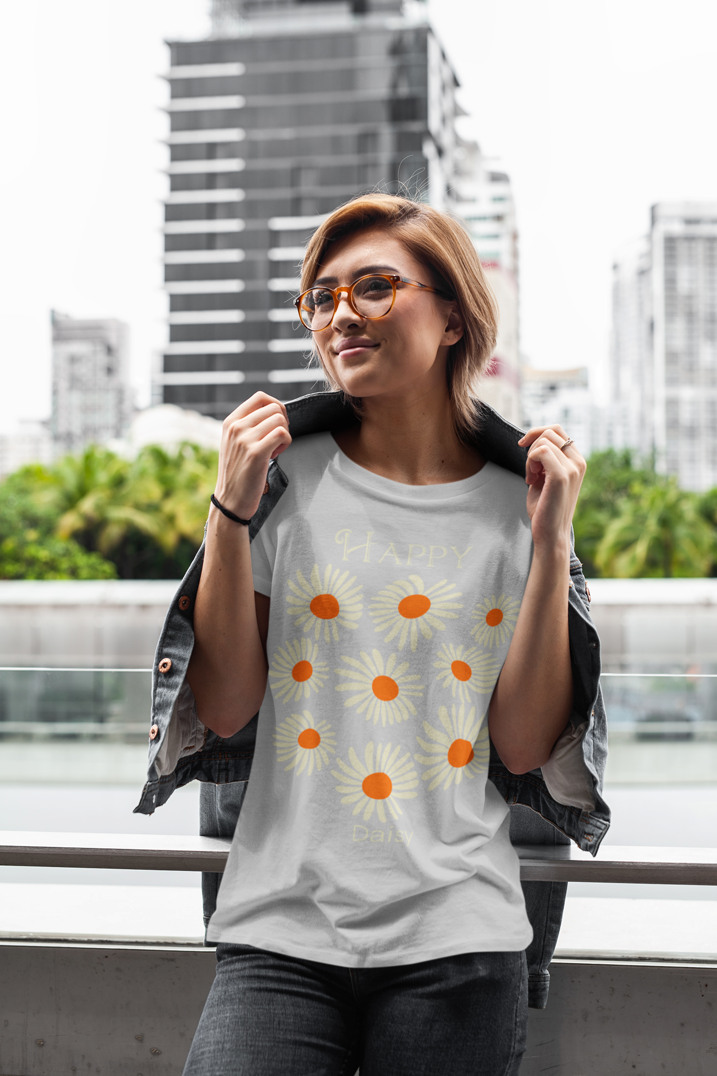 Happy daisies print voor