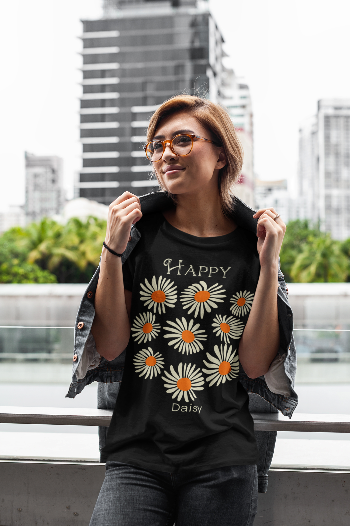 Happy daisies print voor