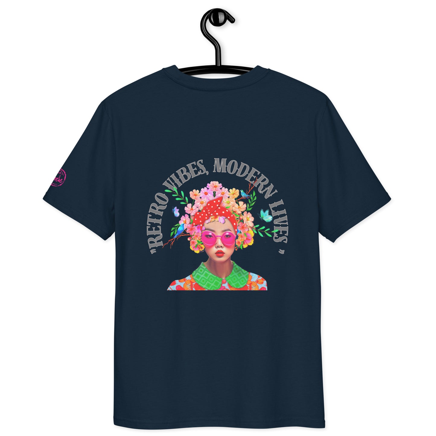 "Retro Vibes, Modern Lives" print achter