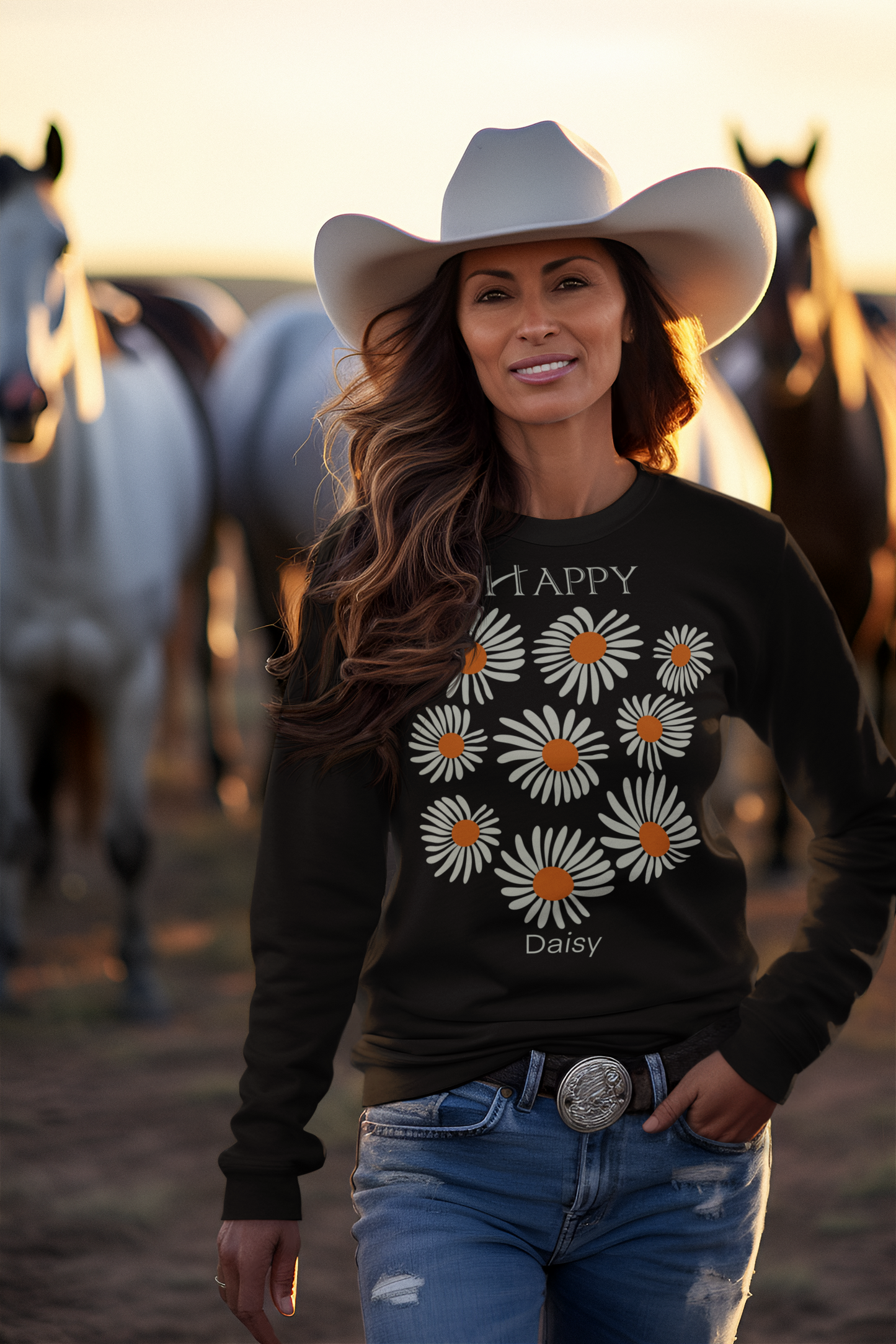 Happy daisies print voor
