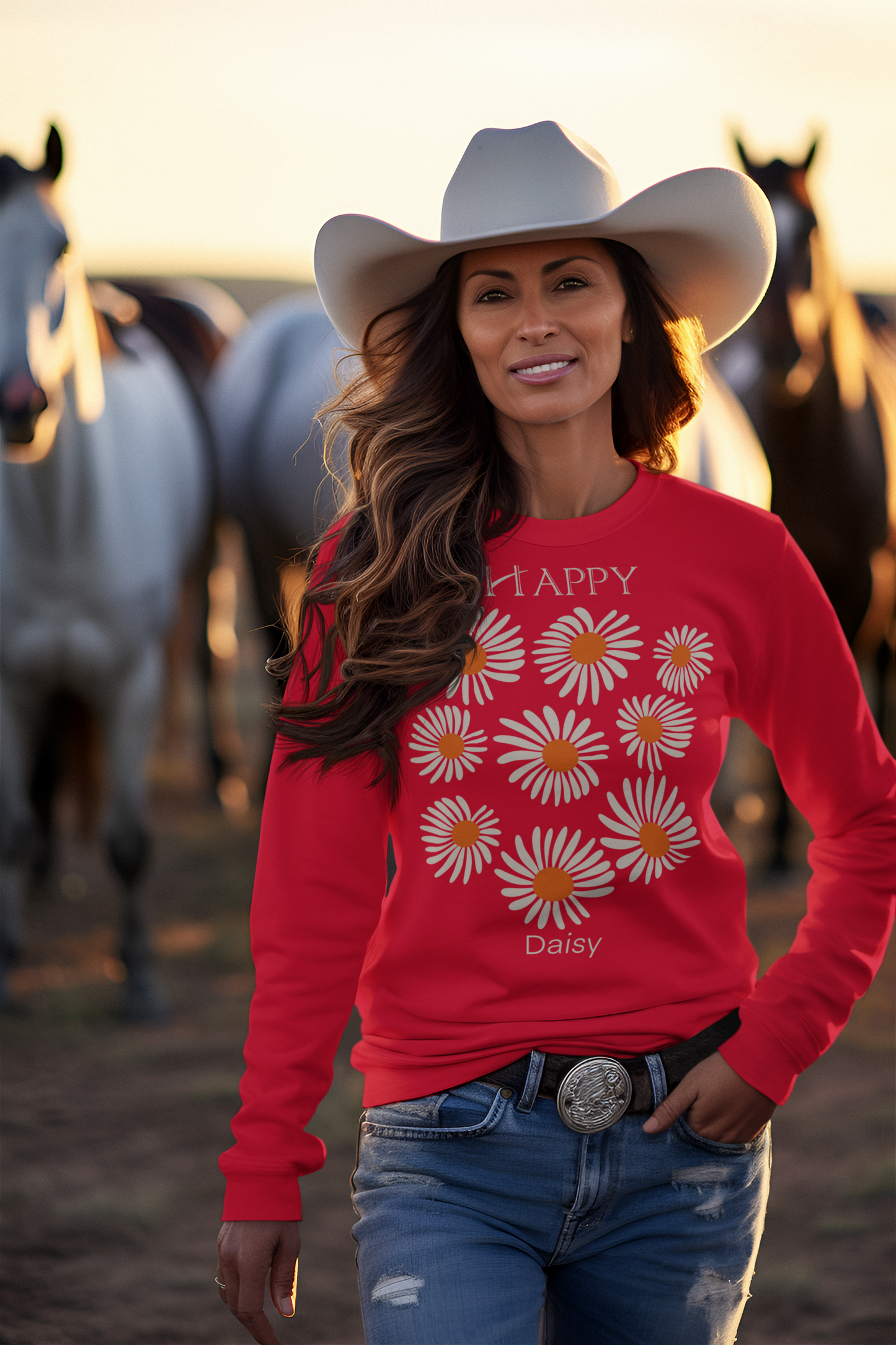 Happy daisies print voor