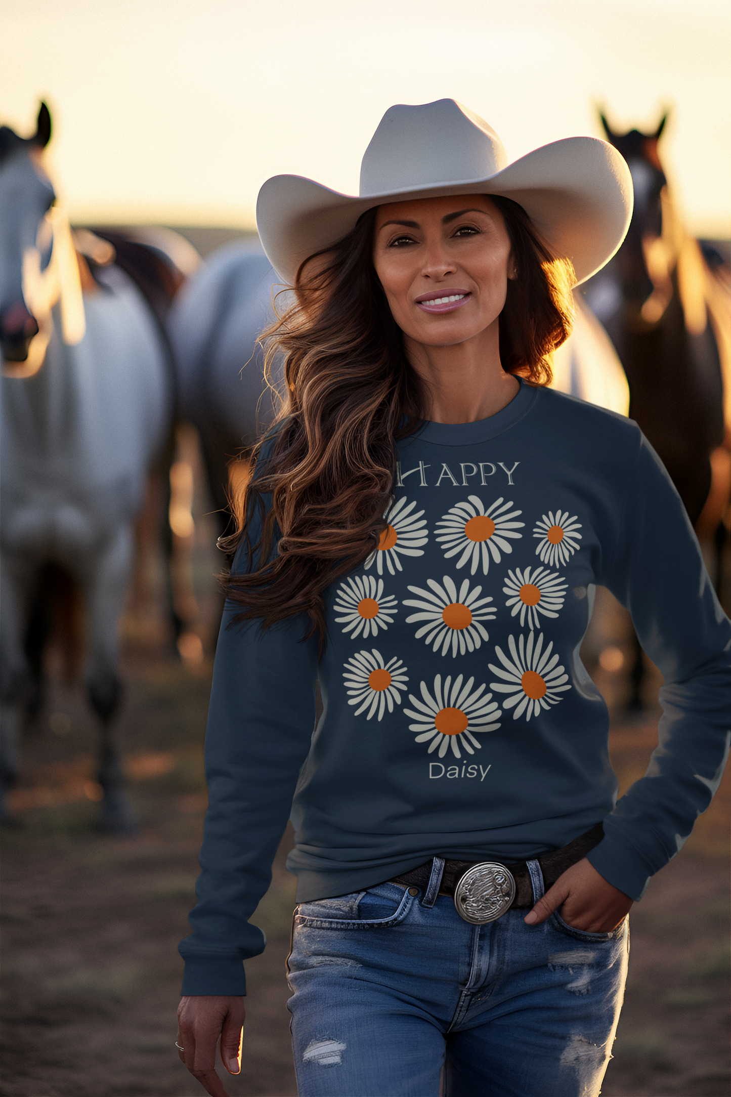 Happy daisies print voor
