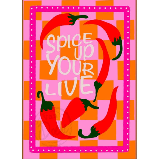 Illustratie Ansichtkaart –SPICE UP- Van Doeke