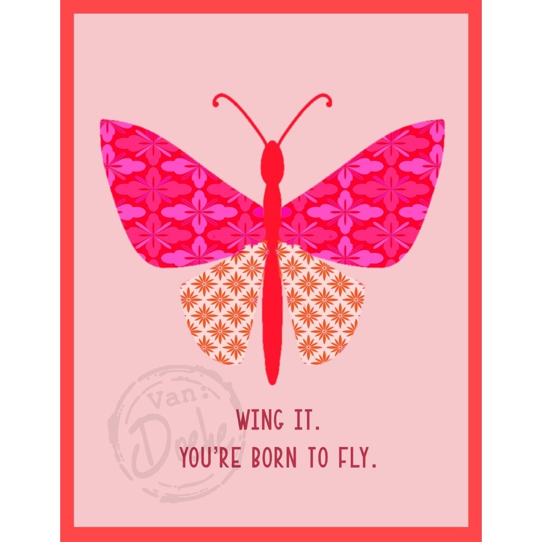 Illustratie Ansichtkaart –BUTTERFLY- Van Doeke