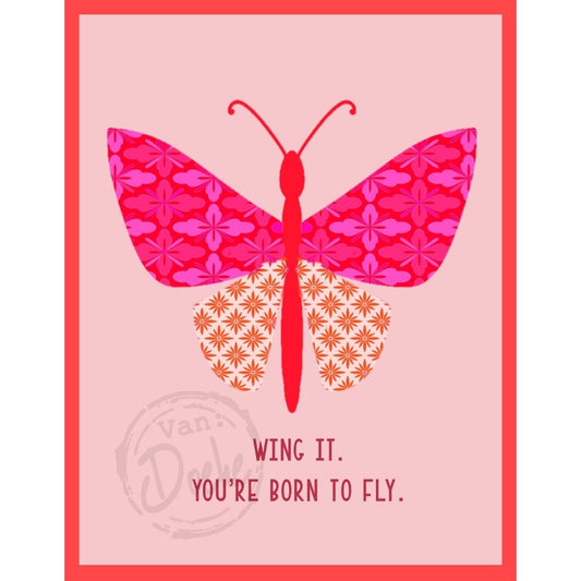 Illustratie Ansichtkaart –BUTTERFLY- Van Doeke