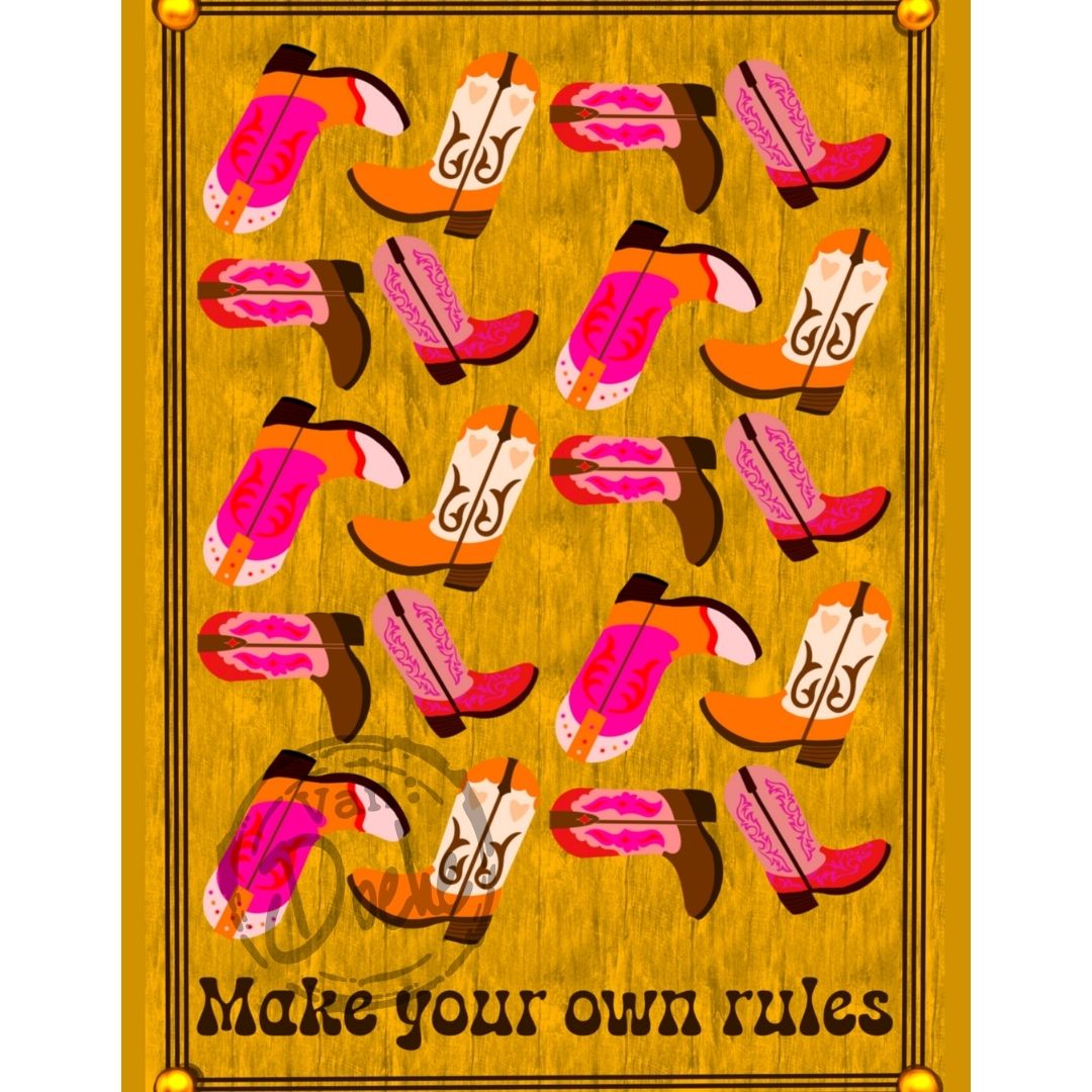 Illustratie Ansichtkaart –Cowboyboots- Van Doeke