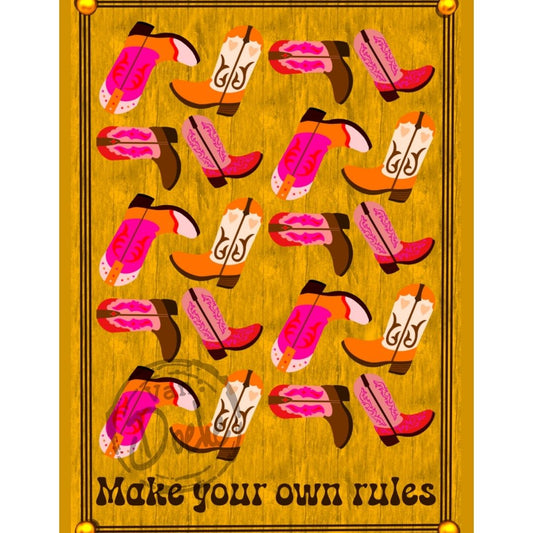 Illustratie Ansichtkaart –Cowboyboots- Van Doeke