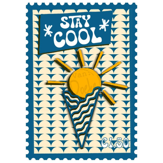 Illustratie Ansichtkaart –STAY COOL- Van Doeke
