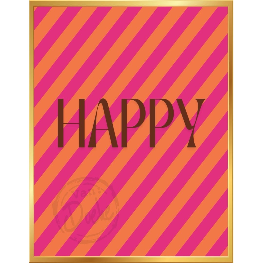 Illustratie Ansichtkaart –HAPPY- Van Doeke