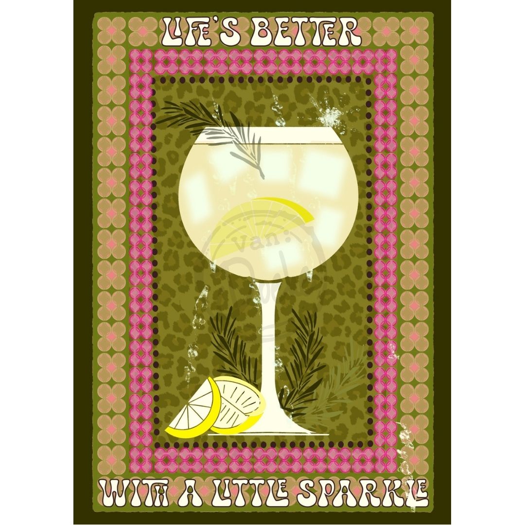 Illustratie Ansichtkaart –GIN- Van Doeke