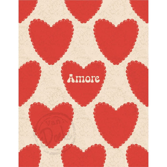 Illustratie Ansichtkaart –AMORE- Van Doeke