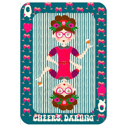 Illustratie Ansichtkaart –CHEERS DARLING- Van Doeke (kopie)