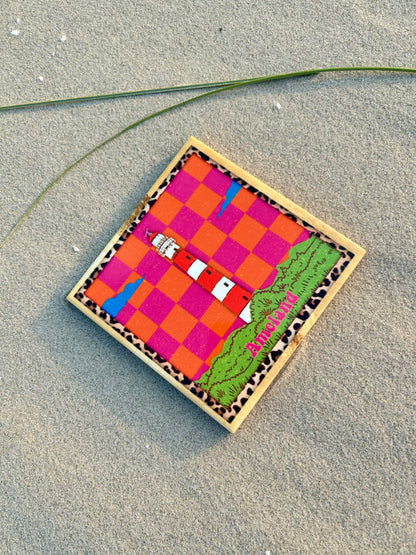 Tegeltje vuurtoren Ameland roze