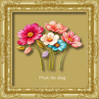 Tegeltje "Pluk de dag" met kader