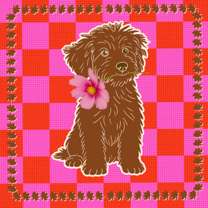 Tegeltje Labradoodle rood