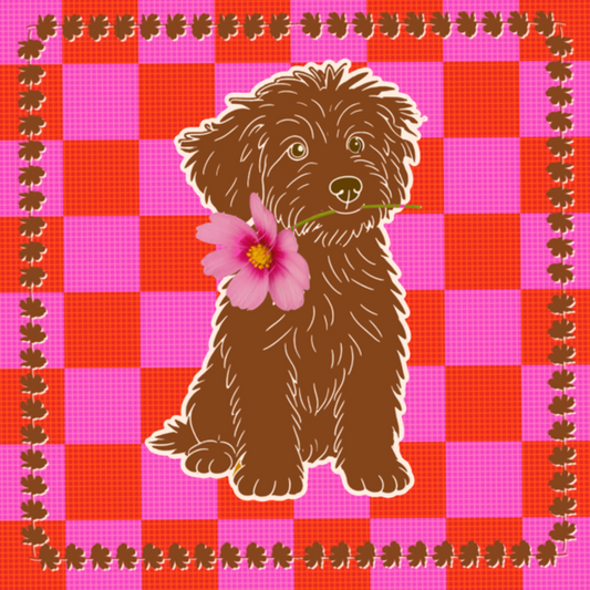 Tegeltje Labradoodle rood