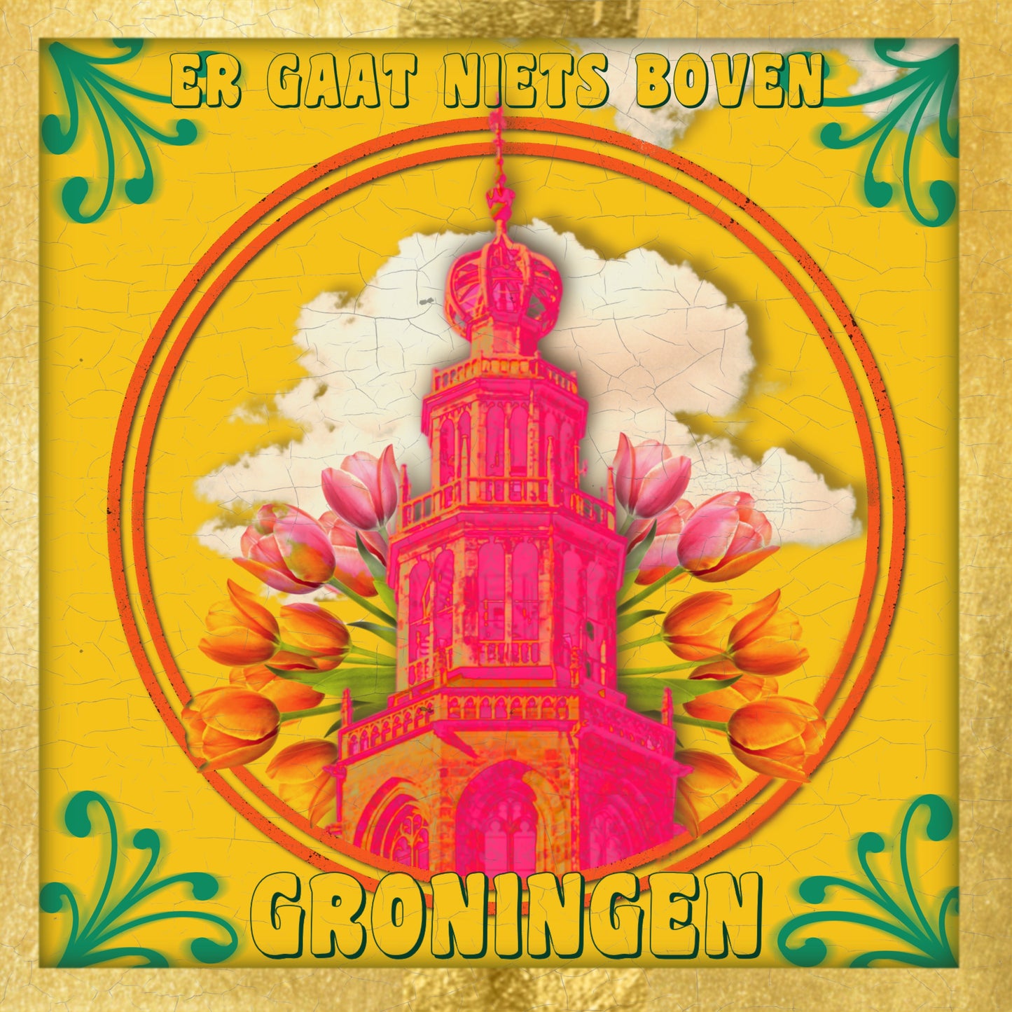 Tegeltje Martini toren yellow