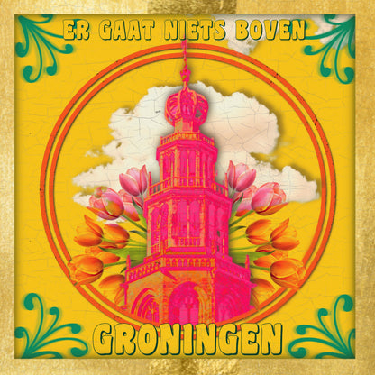 Tegeltje Martini toren yellow