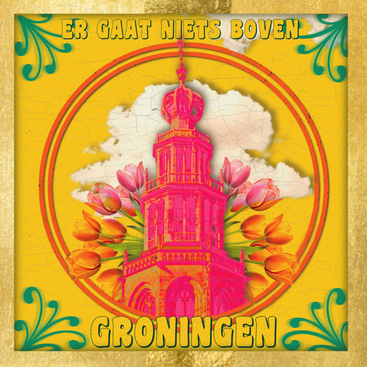 Tegeltje Martini toren yellow
