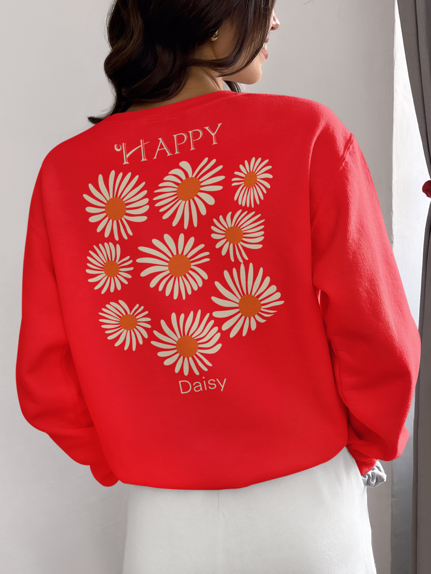 Happy daisies print achter