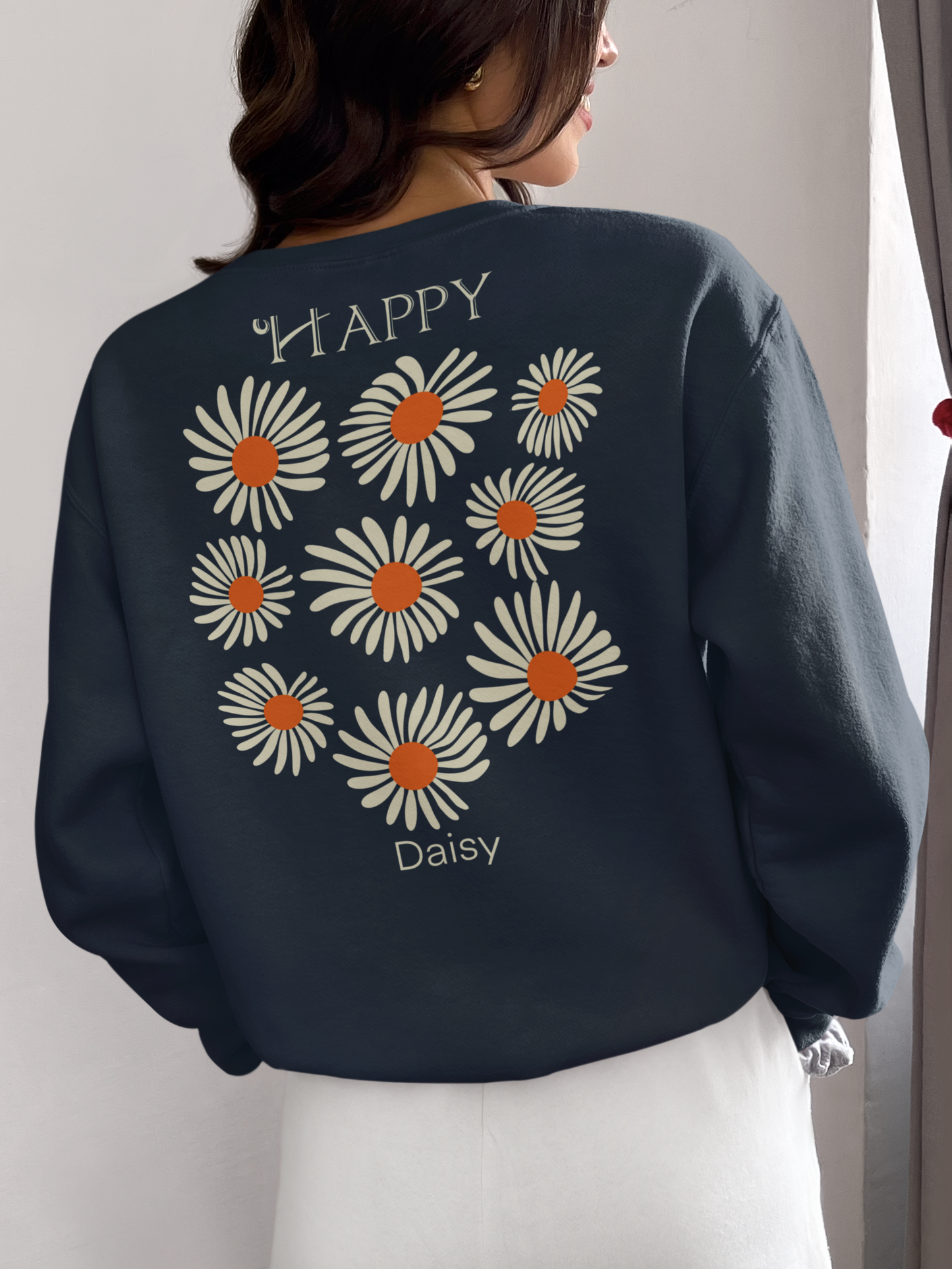 Happy daisies print achter