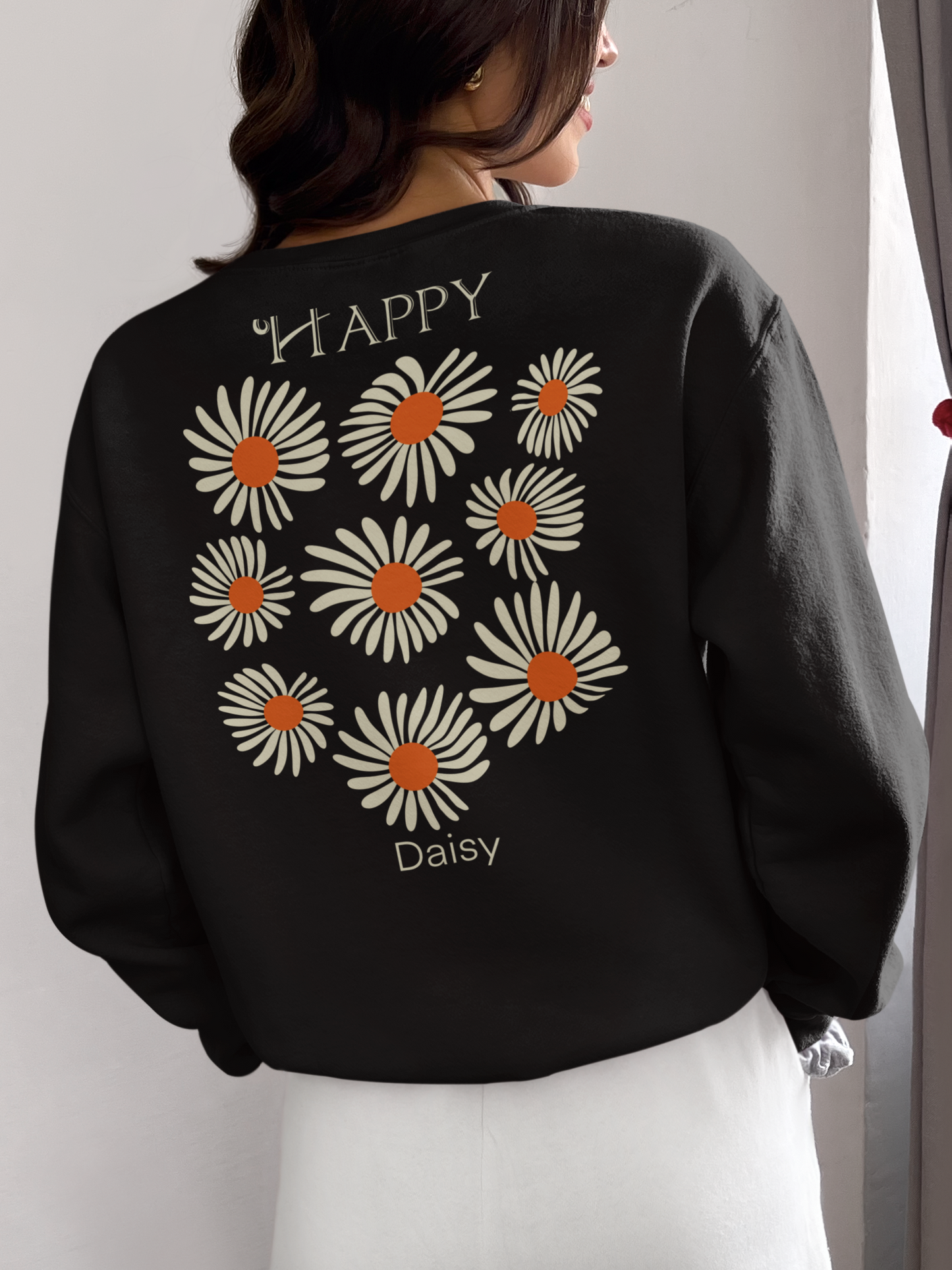 Happy daisies print achter